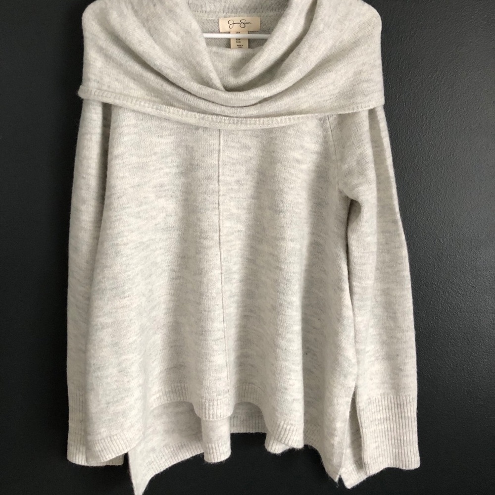 Cowl neck grey sweater